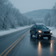 Michigan black ice accident liability represented by a winter road with a subtle icy surface