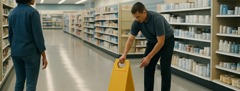 Detroit commercial premises liability lawyer discussing a store injury evidence scene