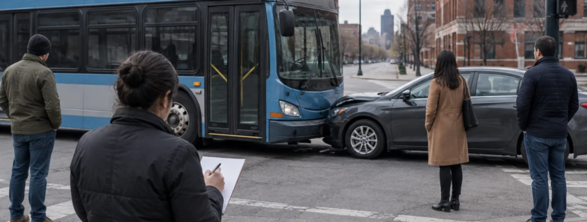 Detroit transit bus accident lawyer claim context at a city bus stop