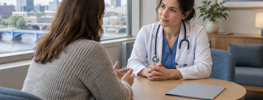 Patient and clinician discussing a possible delayed diagnosis in Grand Rapids