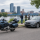 Grand Rapids motorcycle accident insurance coverage context with a motorcycle and car safely parked