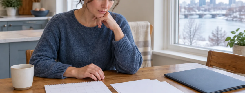 A person organizing records for a pre-existing condition personal injury claim in Grand Rapids