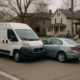 Grand Rapids commercial vehicle accident lawyer article showing a delivery van crash investigation